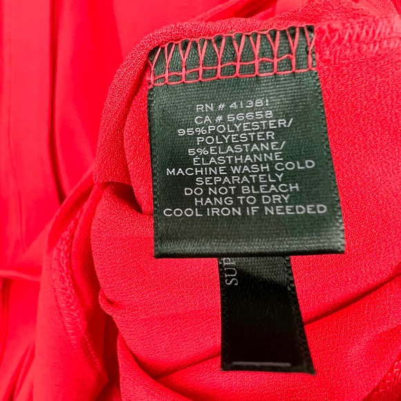 Ralph Lauren Womens Size Large Red Blouse Shirt Top Business Professional - Picture 5 of 6